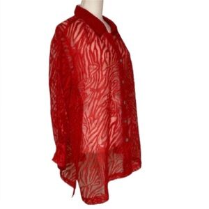 NWT Choices Plus Size 1X Sheer Blouse